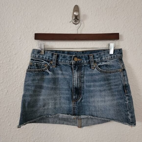 Free People Beat of The Music Mini Denim Skirt Women's Size 2 Medium Wash - Picture 1 of 6